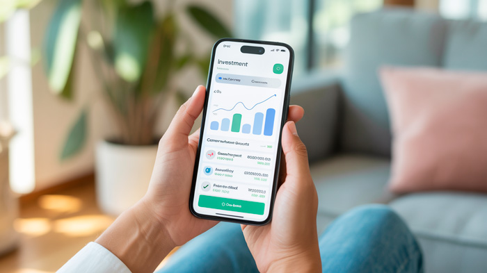 Investir com baixo risco no app do banco para ter paz mental.